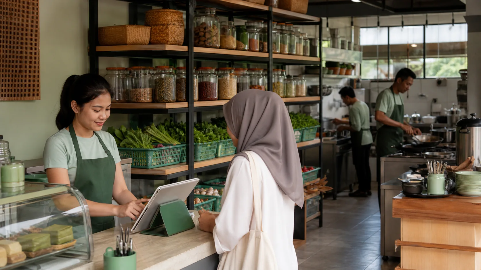 A merchant team working through a connected operations flow